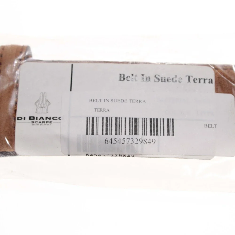 Di Bianco NWT Cut to Size Dress Belt In Solid Brown Suede Leather One Size